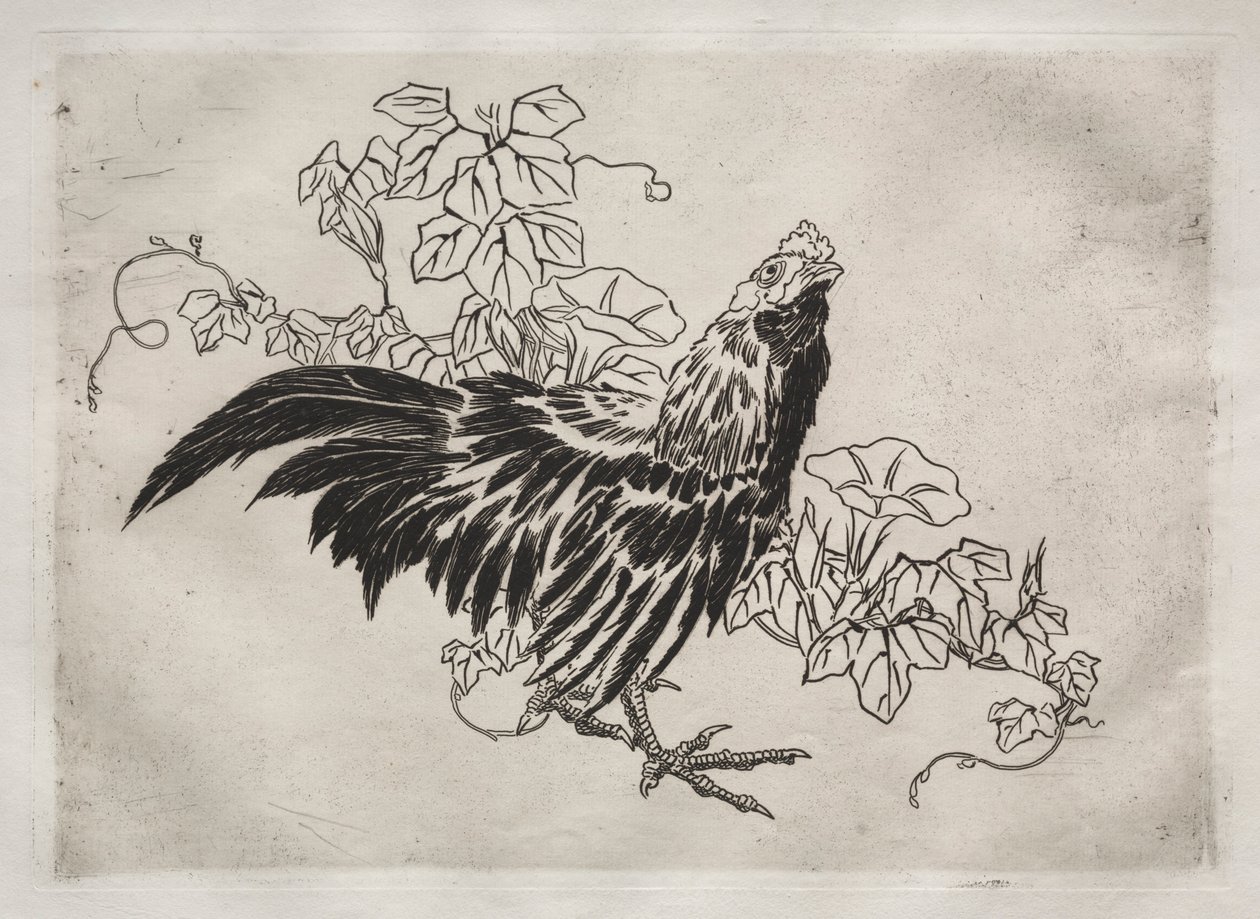 Tafelservice Rousseau-Service: Hahn und Morgenruhm Nr. 25, 1866 von Felix Bracquemond