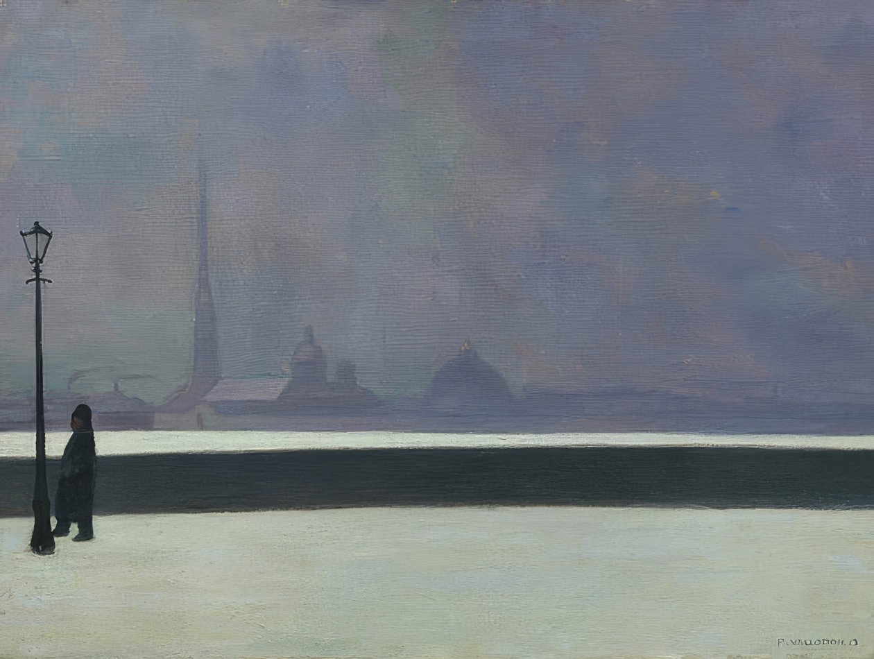 Die Newa, leichter Nebel (La Néva, brume légère) von Felix Edouard Vallotton