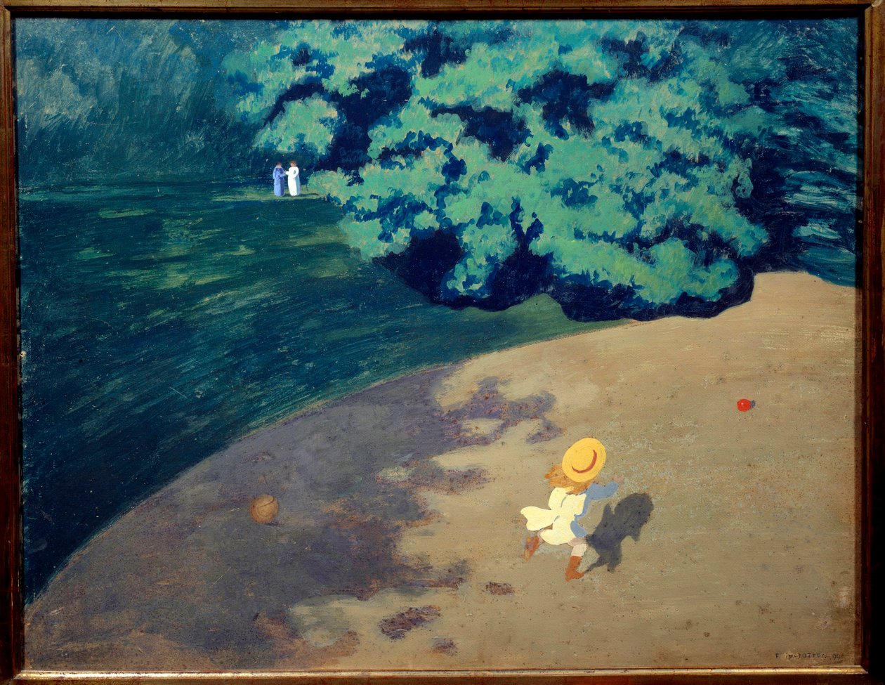 Der Ball oder Parkecke mit spielendem Kind von Felix Edouard Vallotton