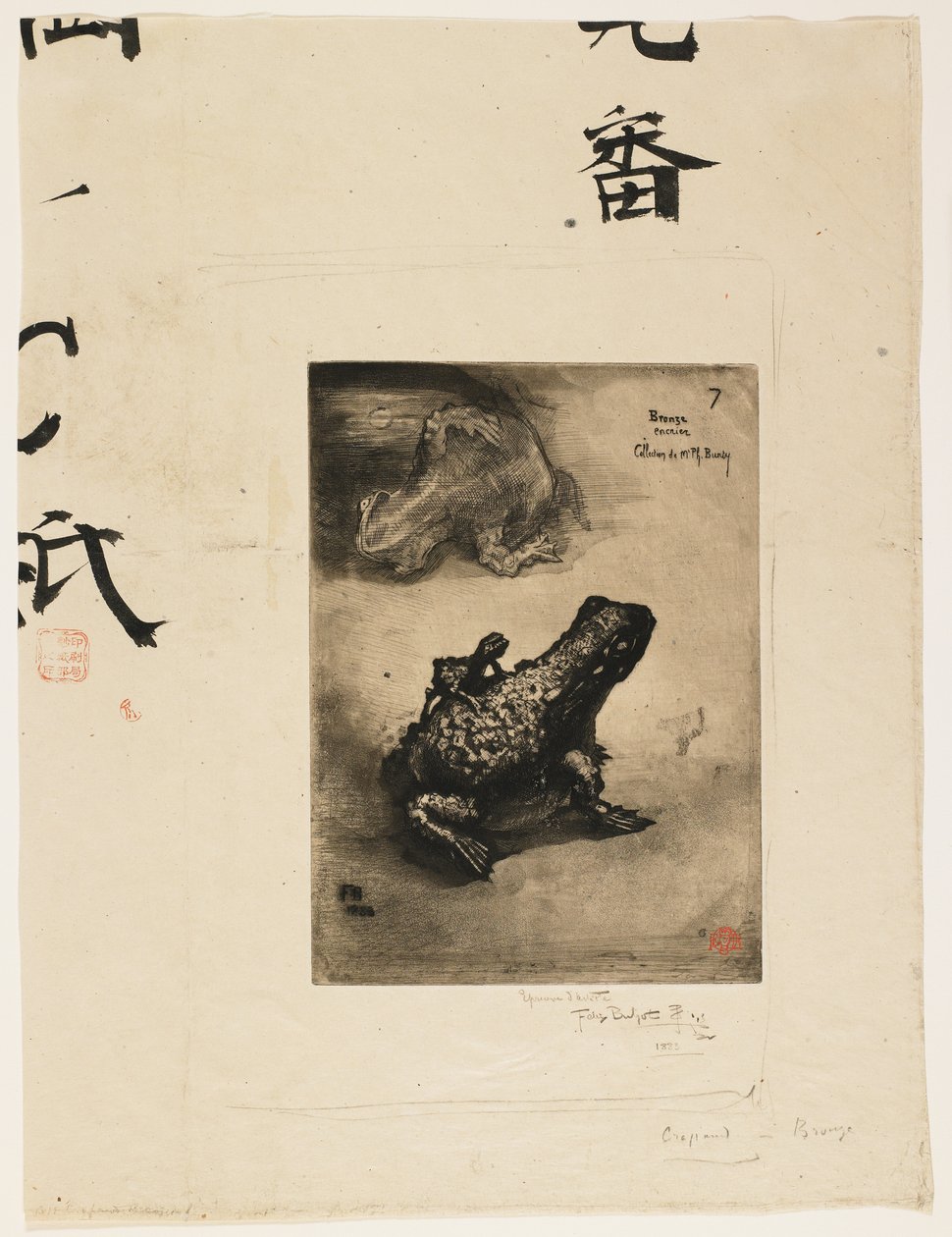 Bronzefrosch-Tintenfass, 1883 von Felix Hilaire Buhot