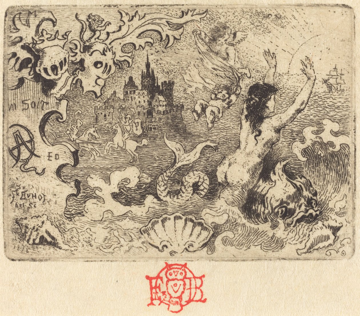 Jacques Cazottes Le Diable amoureux 2. Vignette, 1878 von Felix Hilaire Buhot