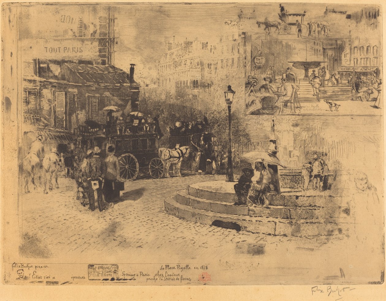 Place Pigalle im Jahr 1878, 1878 von Felix Hilaire Buhot