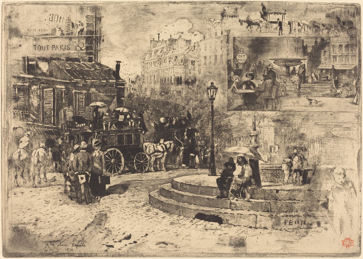 La Place Pigalle en 1878, 1878 von Felix Hilaire Buhot
