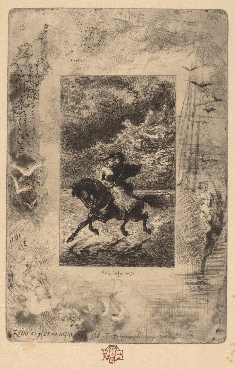 Ryno et Hermangarde, 1847-1898 von Felix Hilaire Buhot