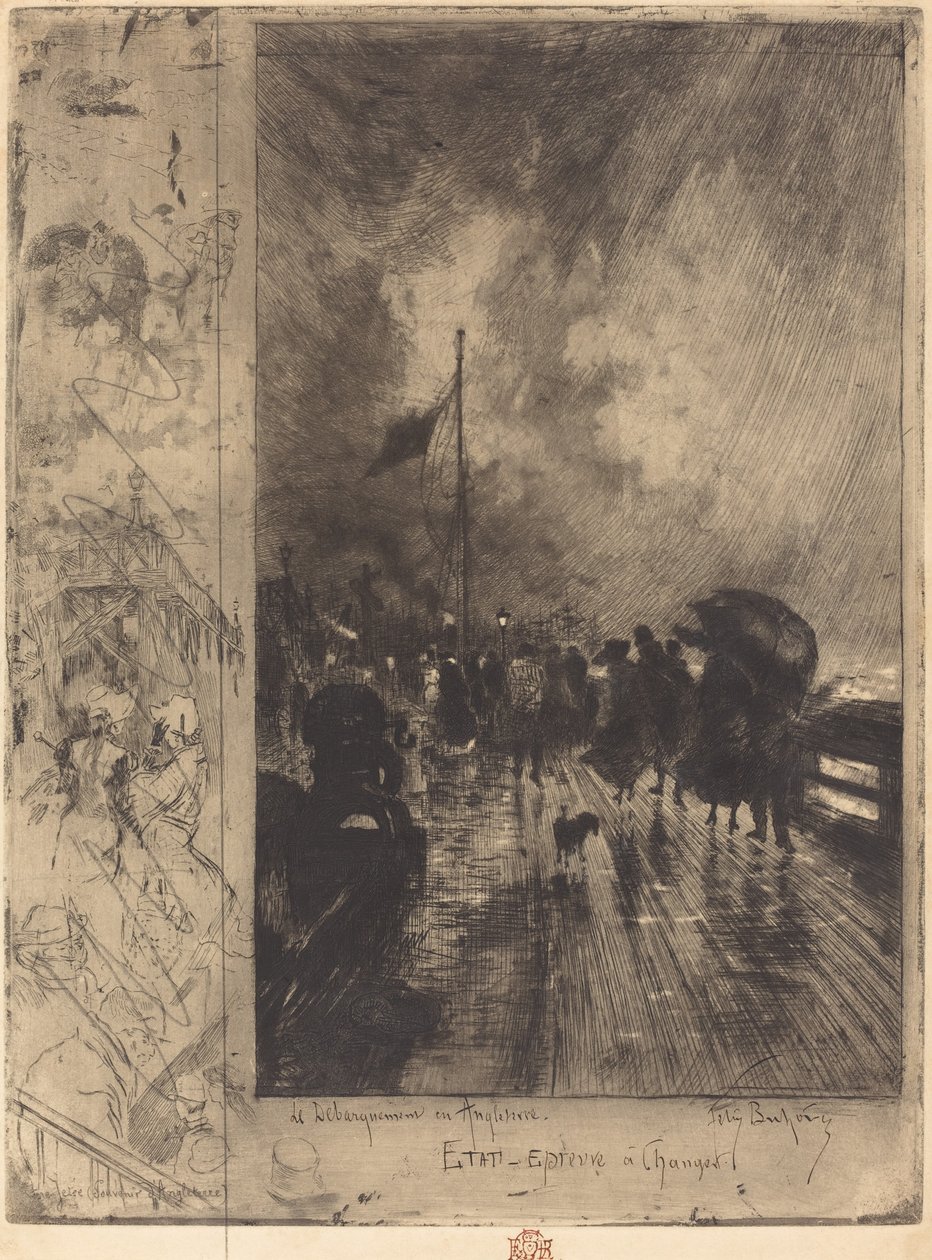 Eine Landung in England von Felix Hilaire Buhot