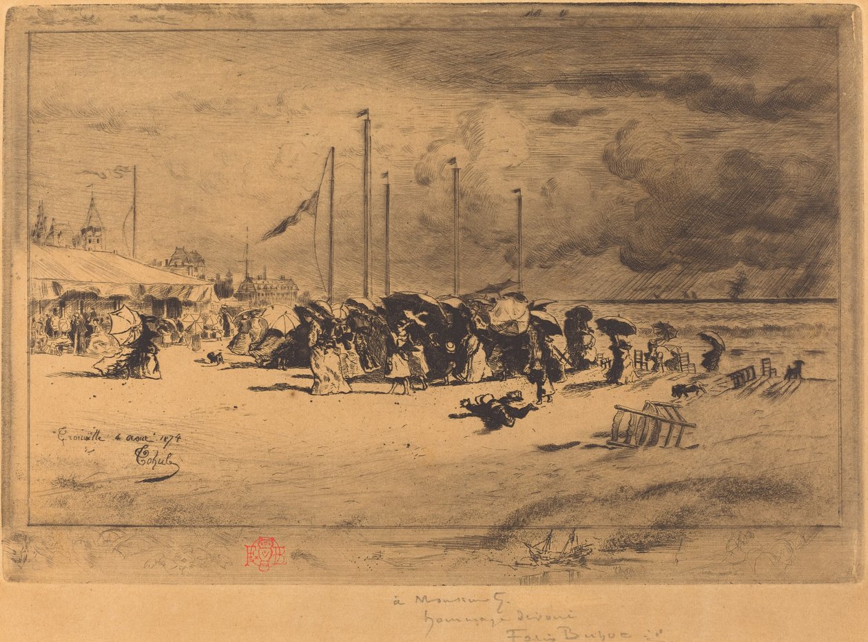 Ein Sturm in Trouville, 1874-1875 von Felix Hilaire Buhot