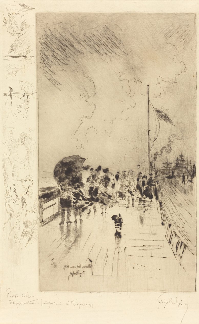 Ein Pier in England von Felix Hilaire Buhot