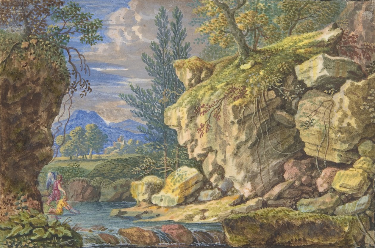 Landschaft mit Tobias und dem Engel, 17. - frühes 18. Jahrhundert von Felix Meyer.
