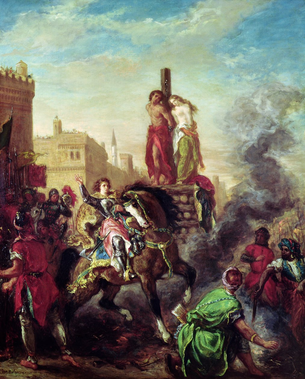 Olinda und Sophronia auf dem Scheiterhaufen, aus 
