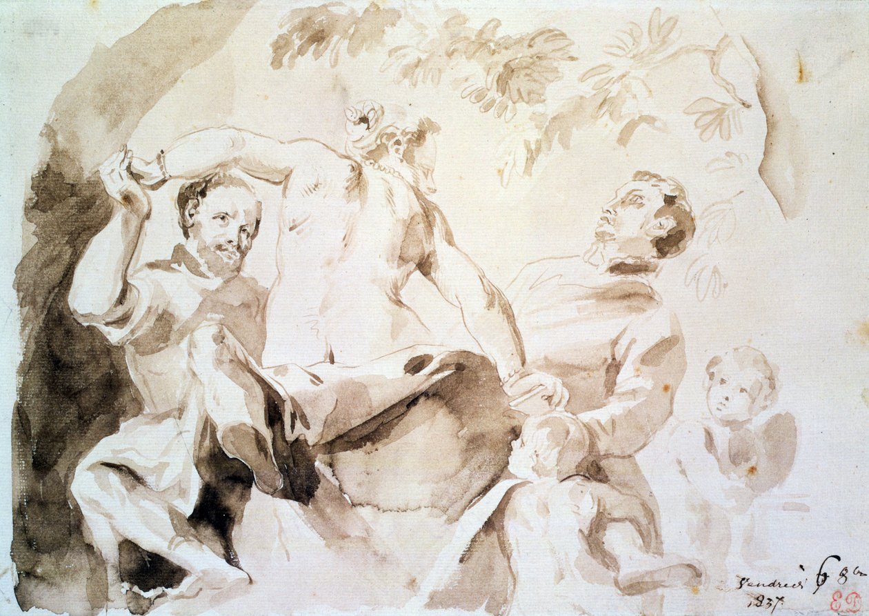 Studie nach Veroneses Allegorie der Liebe, 1837 von Ferdinand Victor Eugene Delacroix