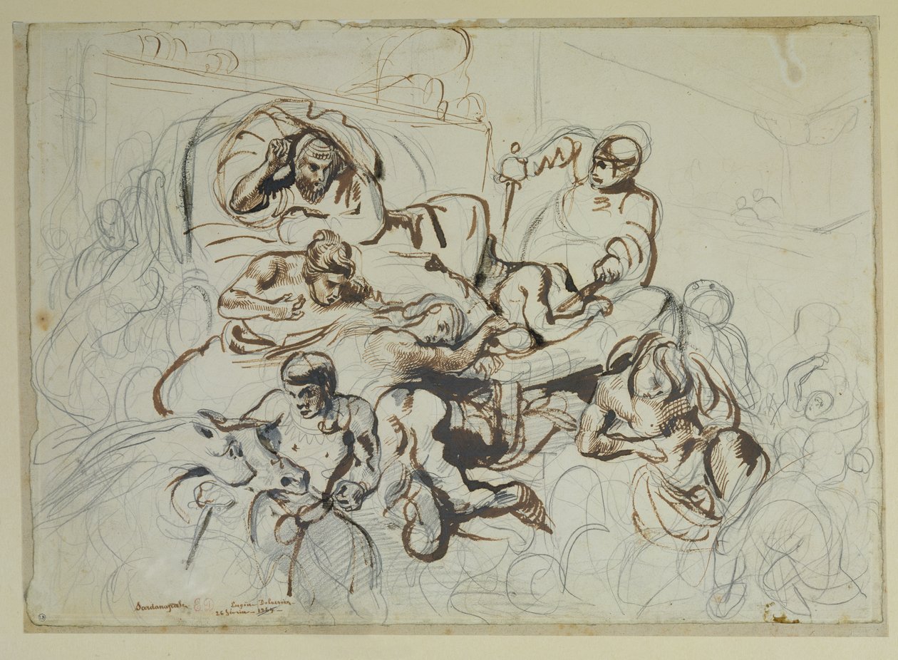 Studie für den Tod des Sardanapalus, 1864 von Ferdinand Victor Eugene Delacroix