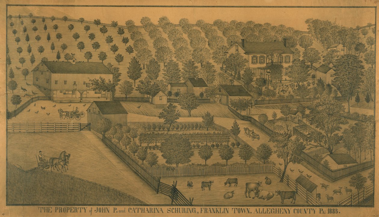 Das Eigentum von John P. und Catharina Schuring, Franklin Town, Allegheny County, Pennsylvania von Ferdinand A. Brader