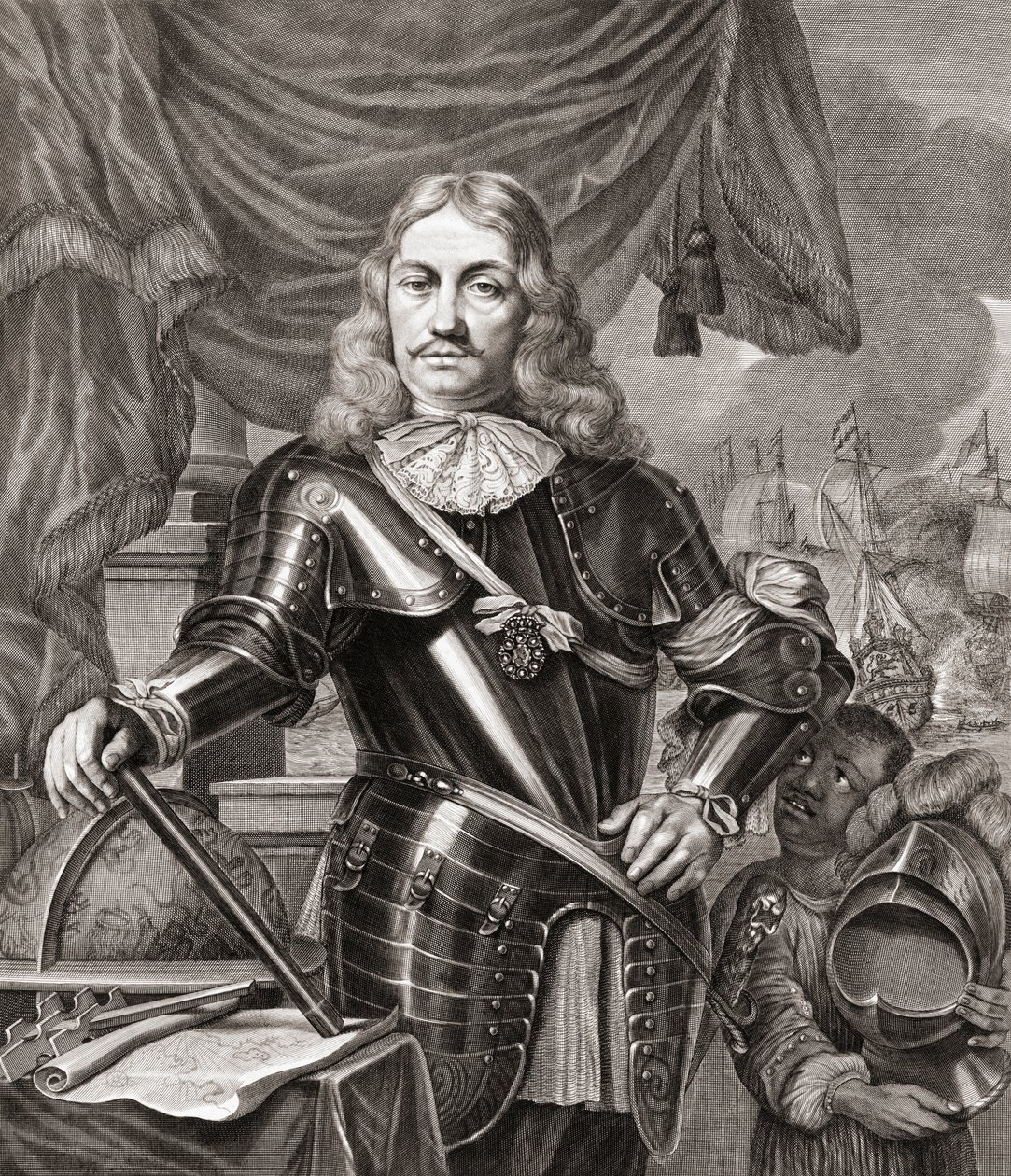 Cornelis Maartenszoon Tromp, nach einem Stich von Lambert Visscher nach einem Gemälde von Ferdinand Bol von Ferdinand Bol