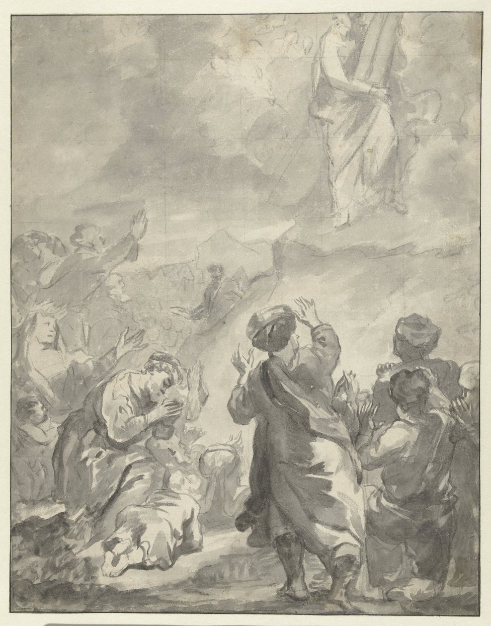 Moses steigt mit den Zehn Geboten vom Berg Sinai herab von Ferdinand Bol
