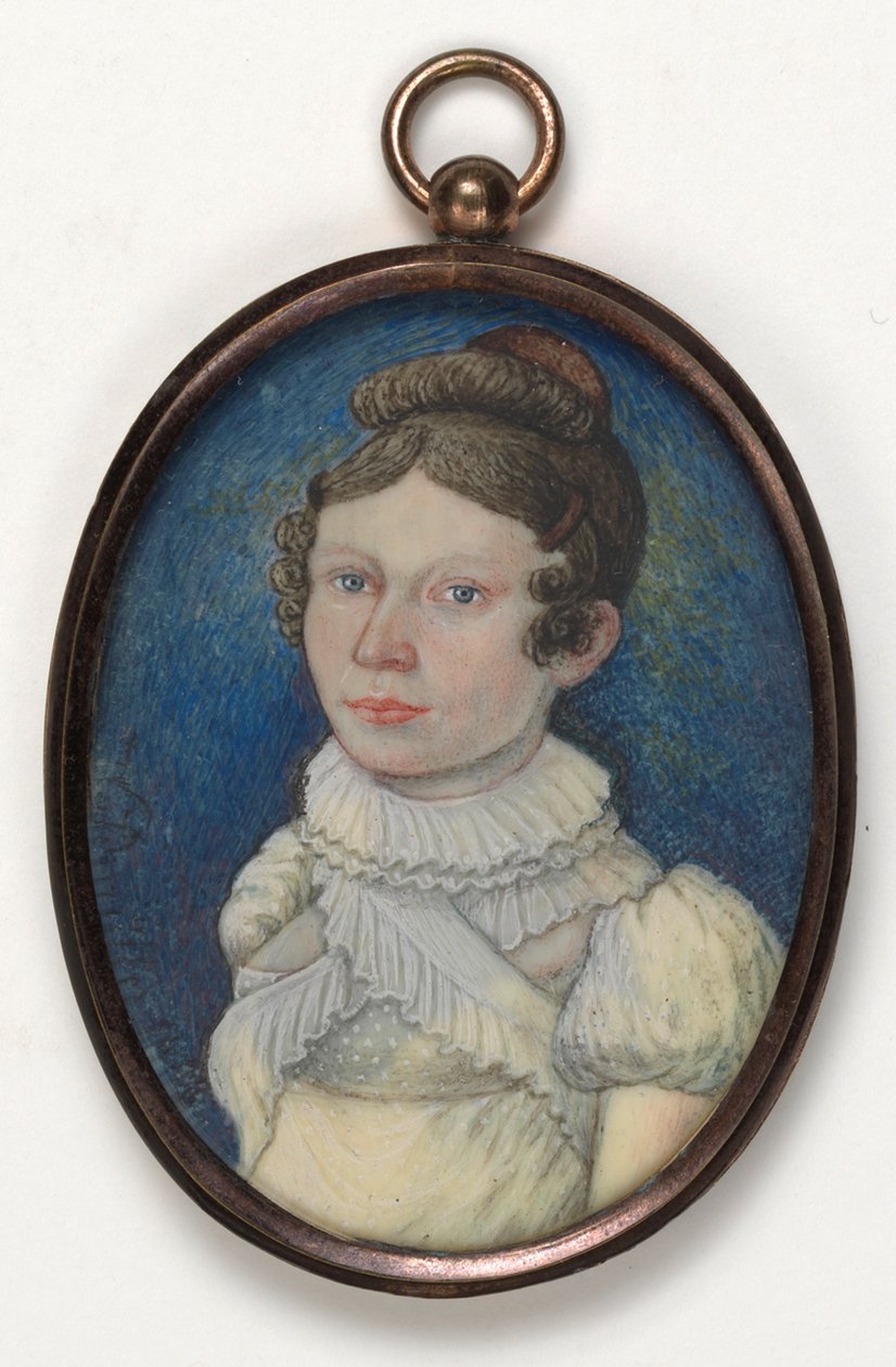 Junge Frau mit weißem, über der Brust gekreuztem Halstuch von Ferdinand Georg Waldmüller