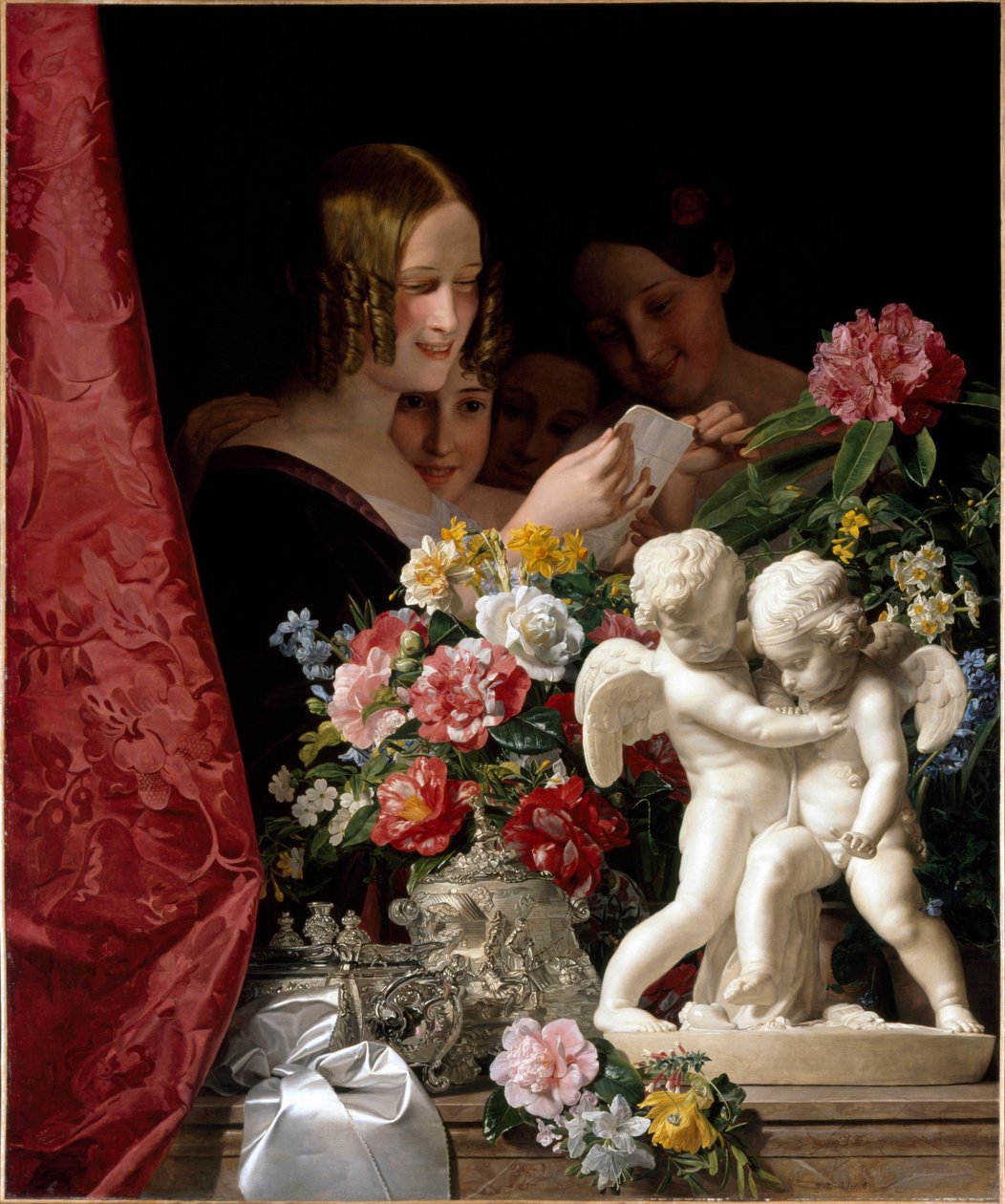 Die Mädchen, Lesung eines Briefes von Ferdinand Georg Waldmuller