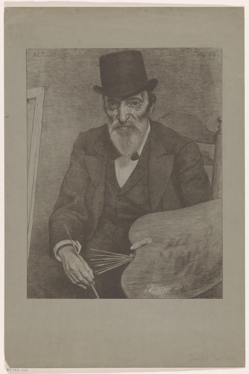 Porträt von Hendrik Valkenburg (Serie: Bekannte Zeitgenossen) von Ferdinand Hart Nibbrig (signed by artist)