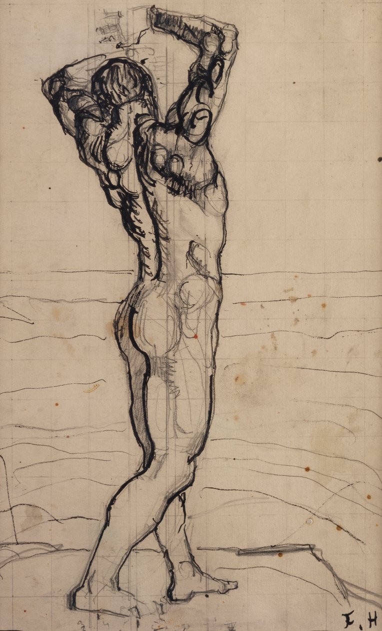 Männlicher Akt, Studie für die Wahrheit, um 1901-02 von Ferdinand Hodler