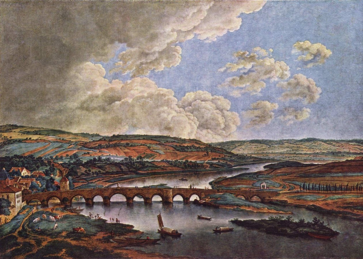 Die Hauptbrücke bei Aschaffenburg (Aschaffenburg-Zyklus) von Ferdinand Kobell