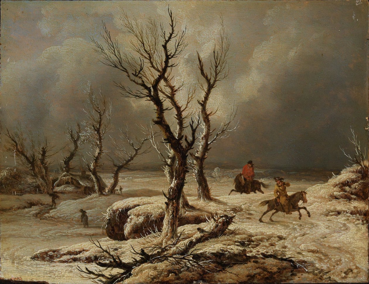 Winterlandschaft mit zwei Reitern von Ferdinand Kobell