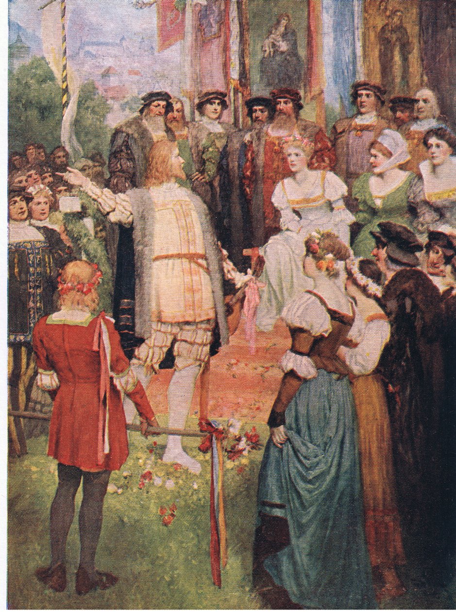 Walter begann sein Lied, Illustration aus The Stories of Wagner