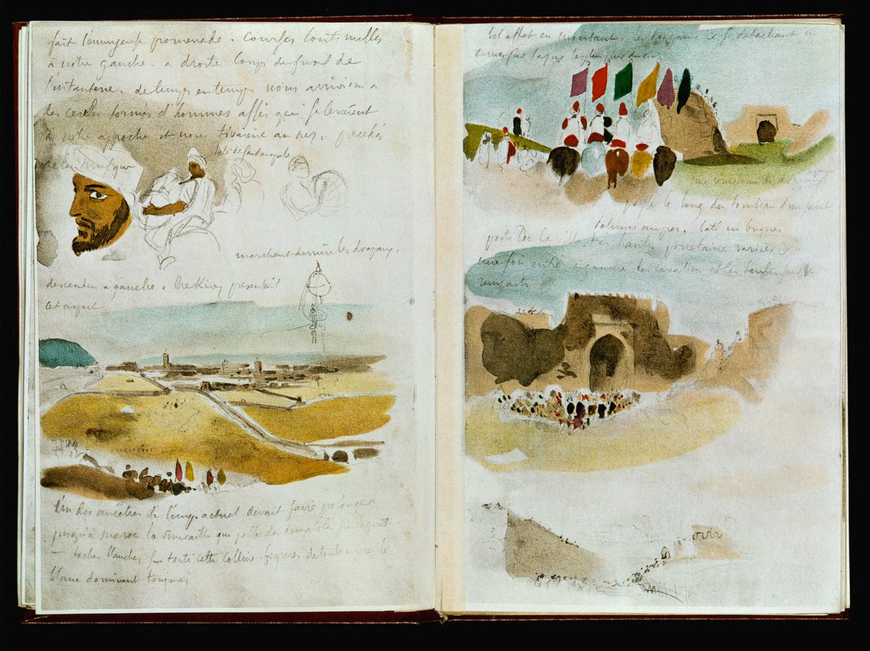 Marokkanische Skizzen - Ankunft in Meknes von Ferdinand Victor Eugene Delacroix