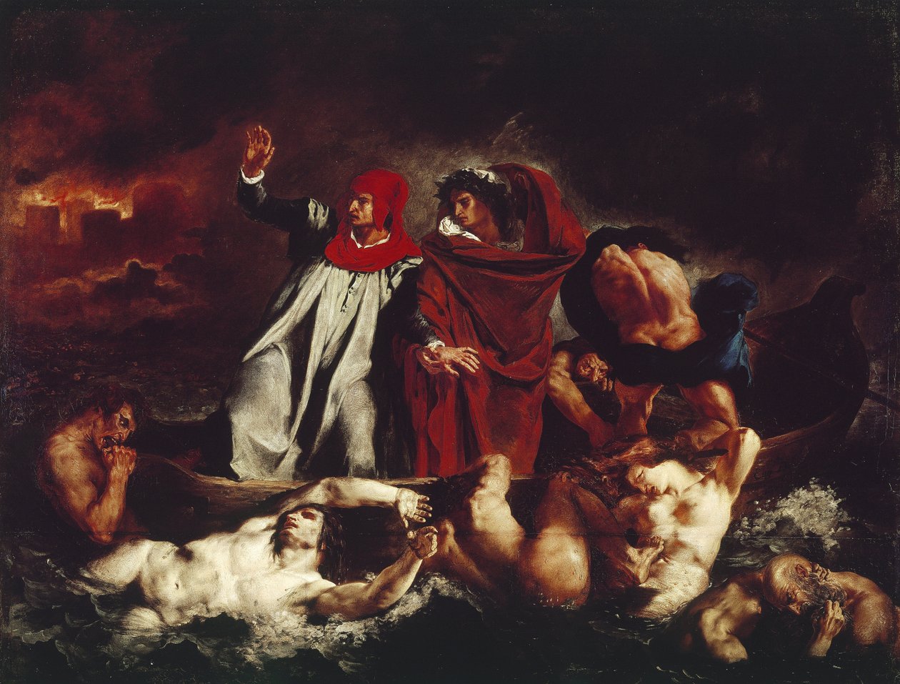 Dantes Boot, aus der Divina Commedia von Dante Alighieri von Ferdinand Victor Eugene Delacroix
