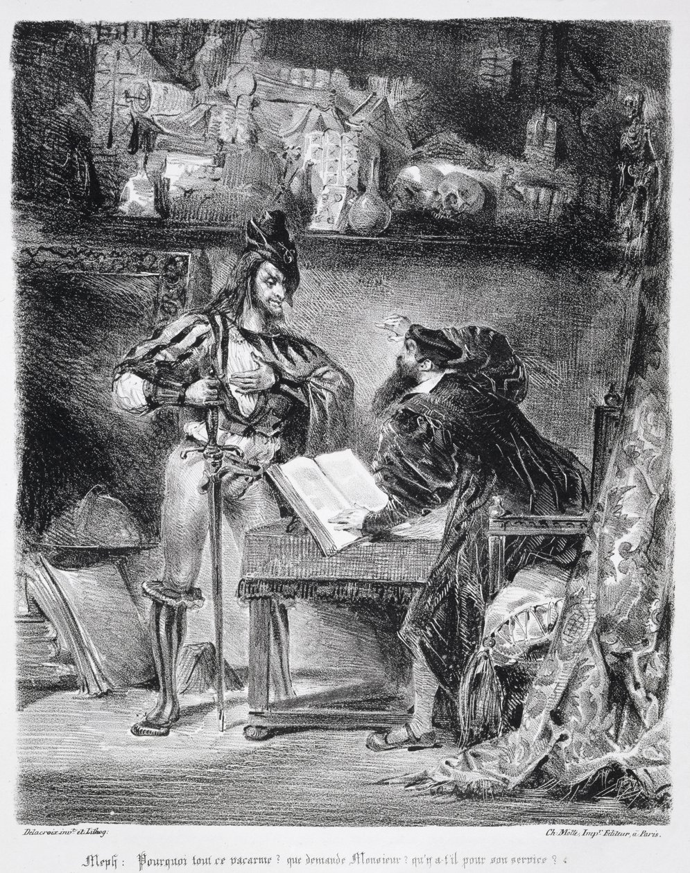 Erstes Treffen zwischen Faust und Mephistopheles: 