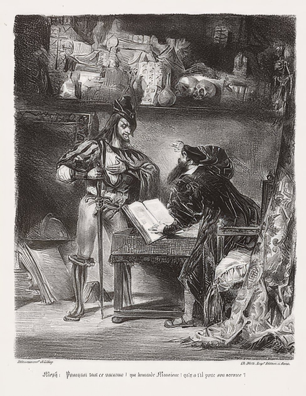 Mephisto erscheint Faust von Ferdinand Victor Eugene Delacroix