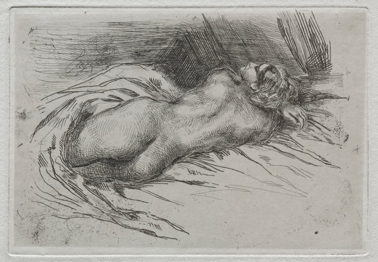 Studie einer Frau von hinten gesehen, 1833 von Ferdinand Victor Eugene Delacroix
