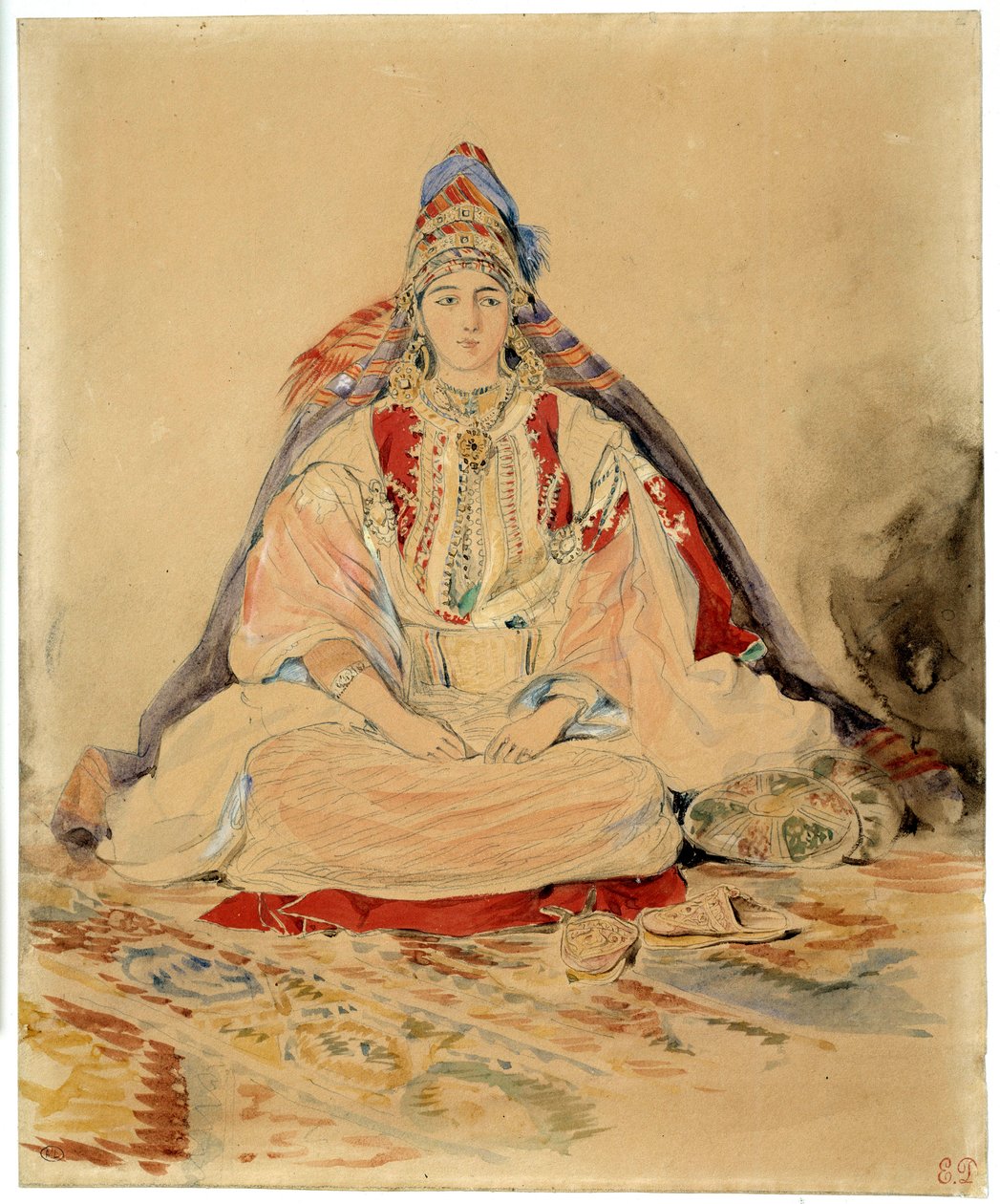Die jüdische Hochzeit von Tanger. Aquarellzeichnung von Eugene Delacroix (1798-1863) von Ferdinand Victor Eugene Delacroix