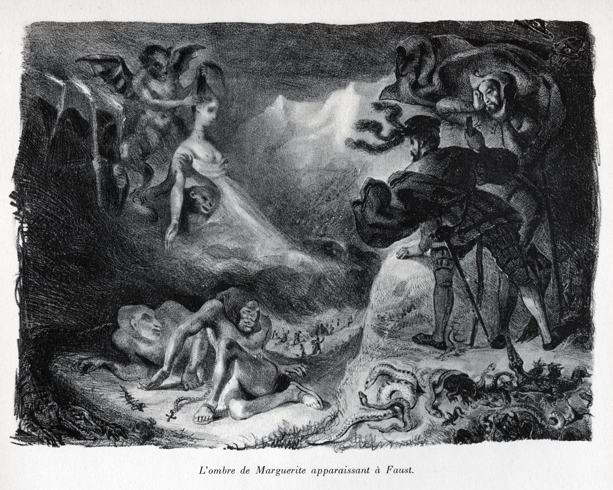 Der Schatten von Gretschen erscheint bei Faust von Ferdinand Victor Eugene Delacroix