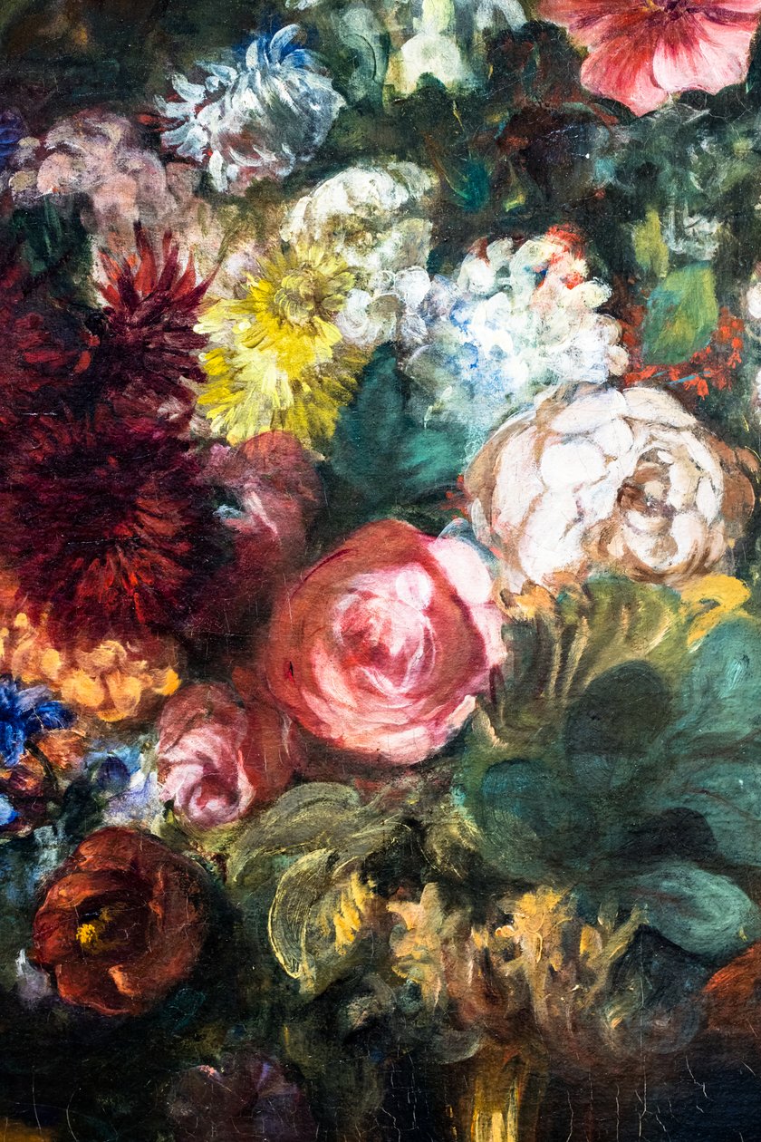 Blumenvase auf einer Konsole (Detail) von Ferdinand Victor Eugene Delacroix
