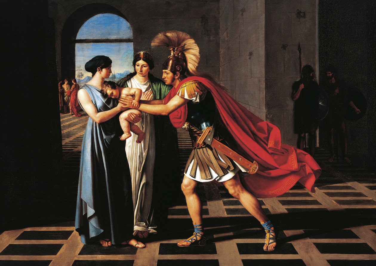 Andromache fängt Hector am Scaean-Tor ab von Ferdinando Castelli