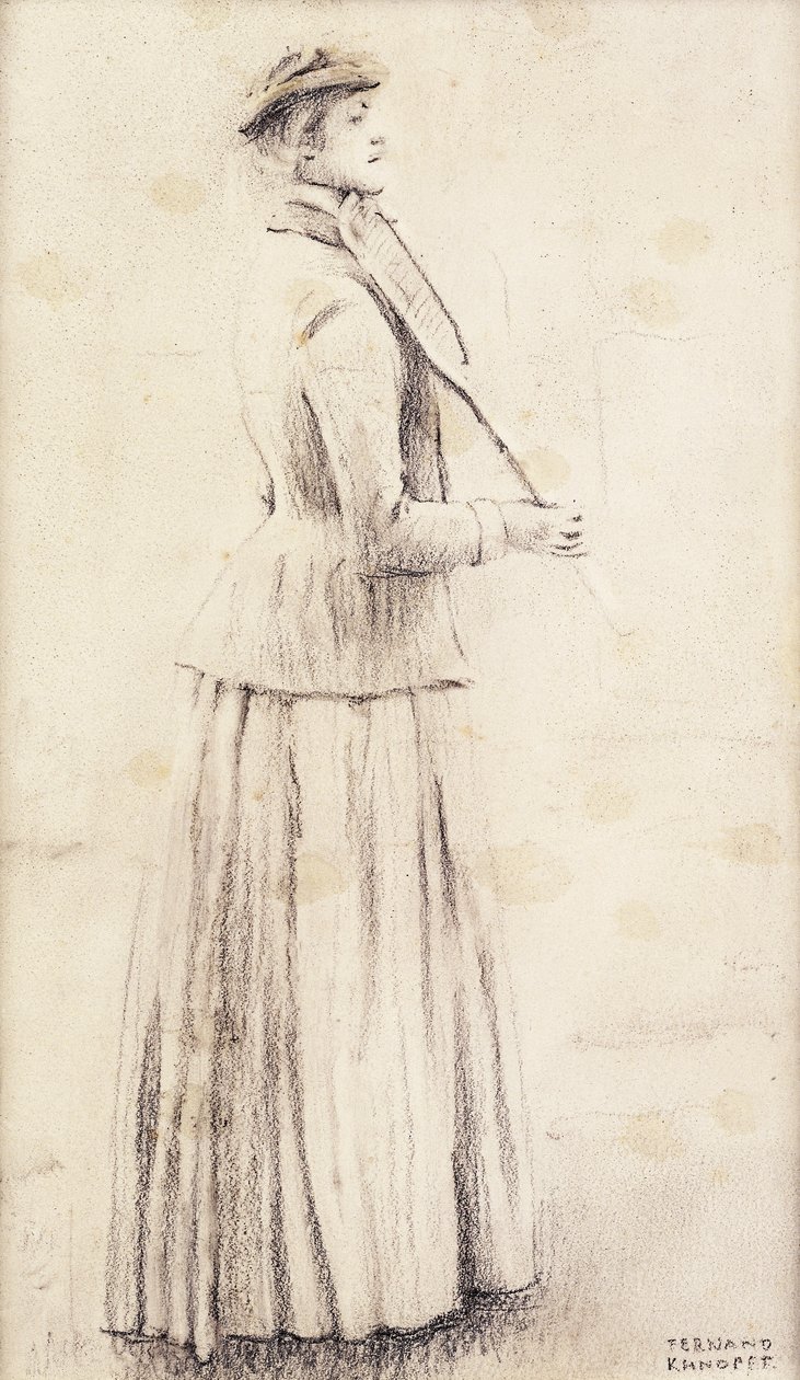 Eine Tennisspielerin; Studie für "Erinnerungen", ca. 1887 von Fernand Khnopff