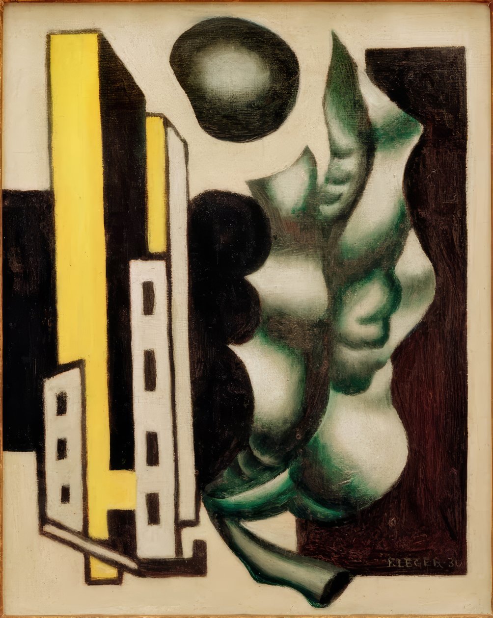 Komposition mit grünem Blatt von Fernand Leger