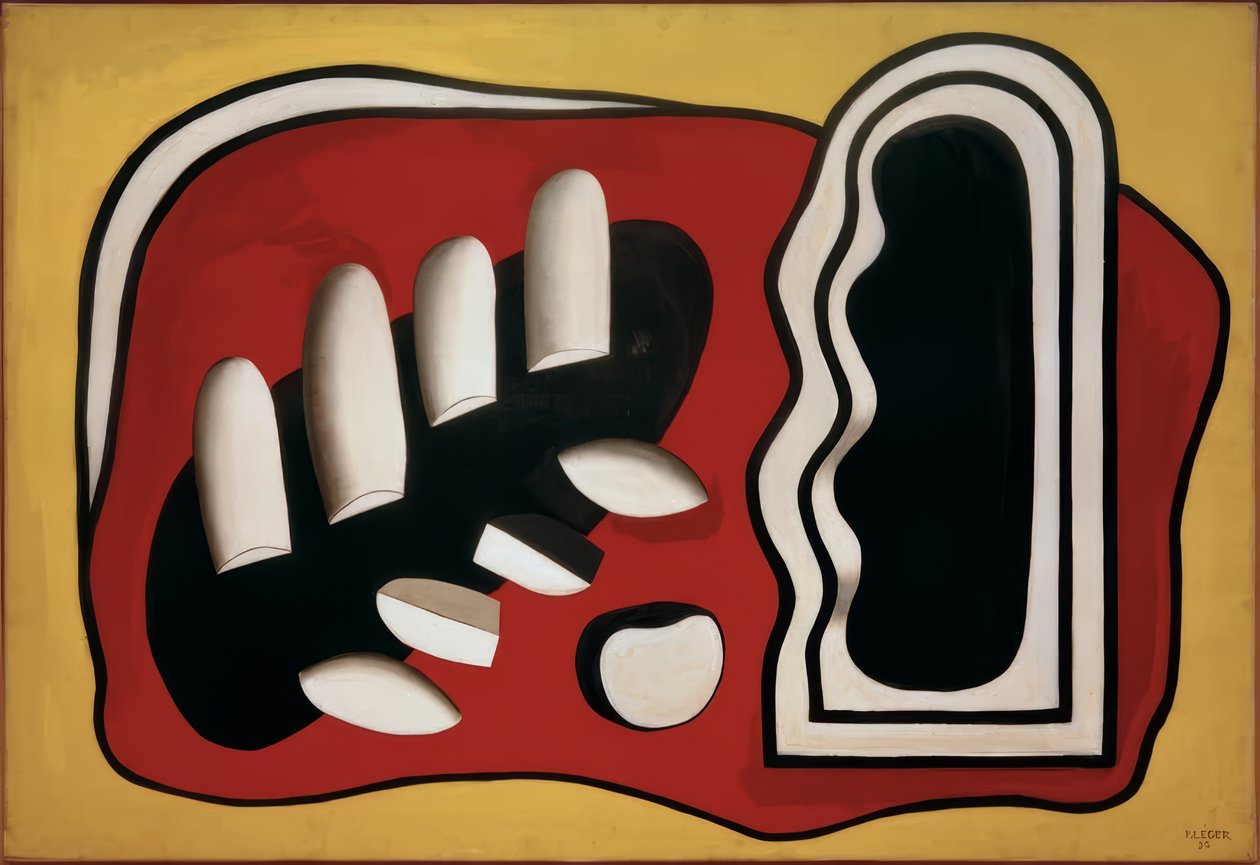 Komposition gelber Hintergrund von Fernand Leger