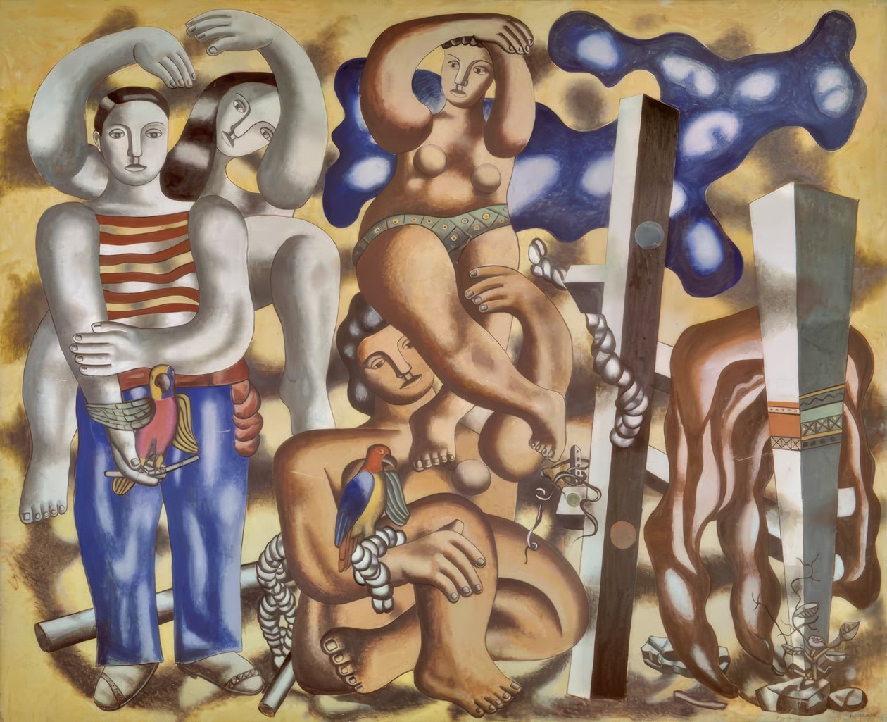 Komposition mit zwei Papageien von Fernand Leger