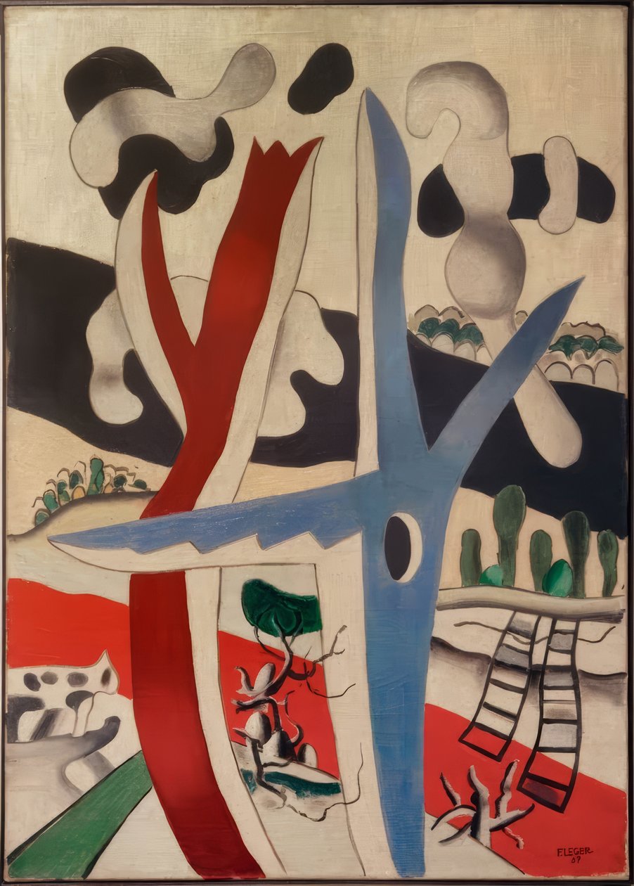 Landschaft mit blauem Baum von Fernand Leger