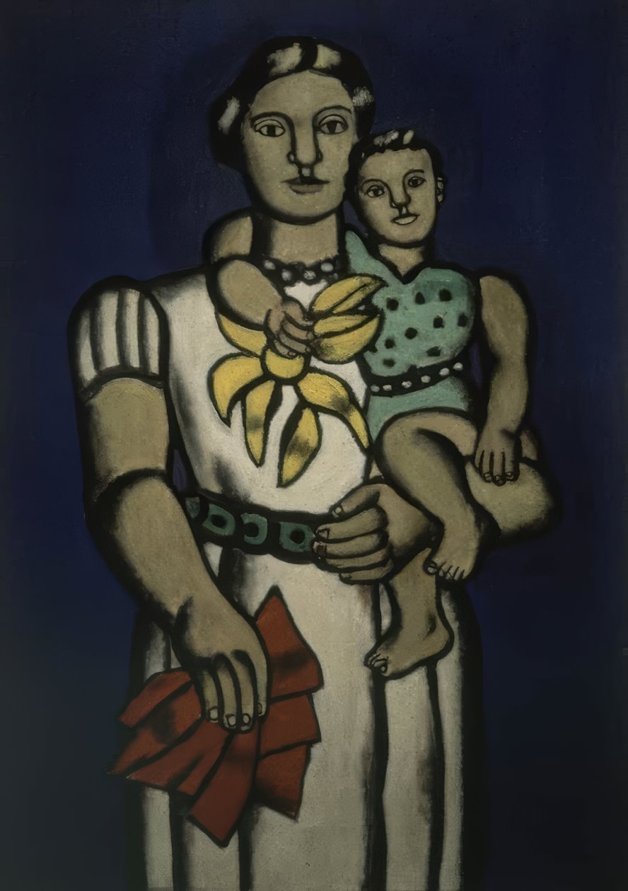 Frau mit ihrem Kind auf dem Arm von Fernand Leger
