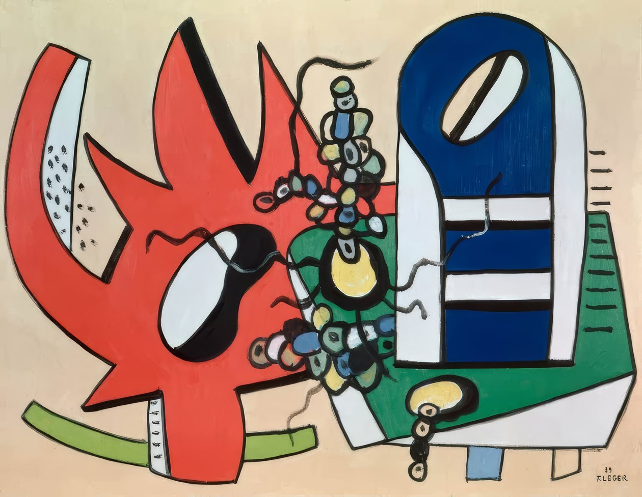 Stilleben in Rot und Blau von Fernand Leger