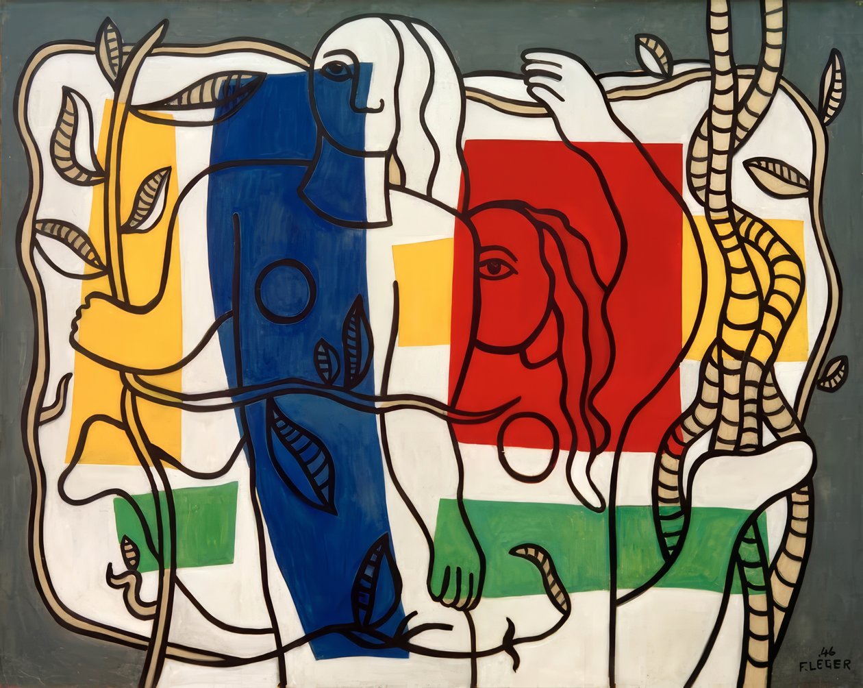 Zwei Frauen mit Blumen von Fernand Leger