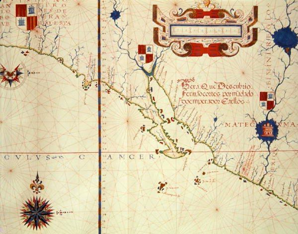 Fol.15 Karte von Mexiko und Niederkalifornien, aus einem Atlas, 1571 von Fernao Vaz Dourado