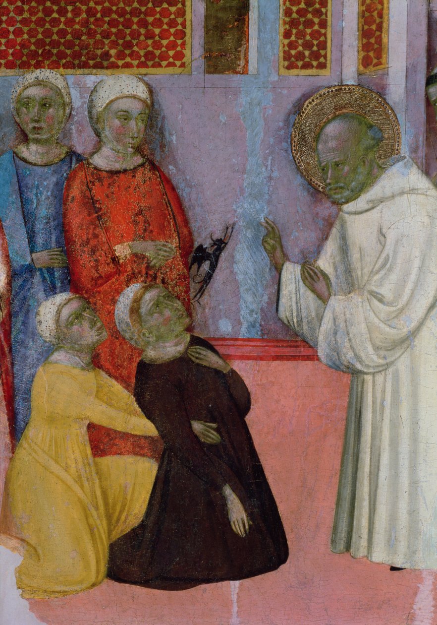 Exorzismus eines von einem Dämon besessenen Mannes, aus dem Altarbild des hl. Bernhard von Clairvaux von Ferrer (attr. to) Bassa
