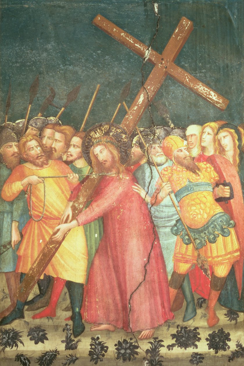 Christus trägt sein Kreuz auf dem Weg nach Golgatha von Ferrer Bassa