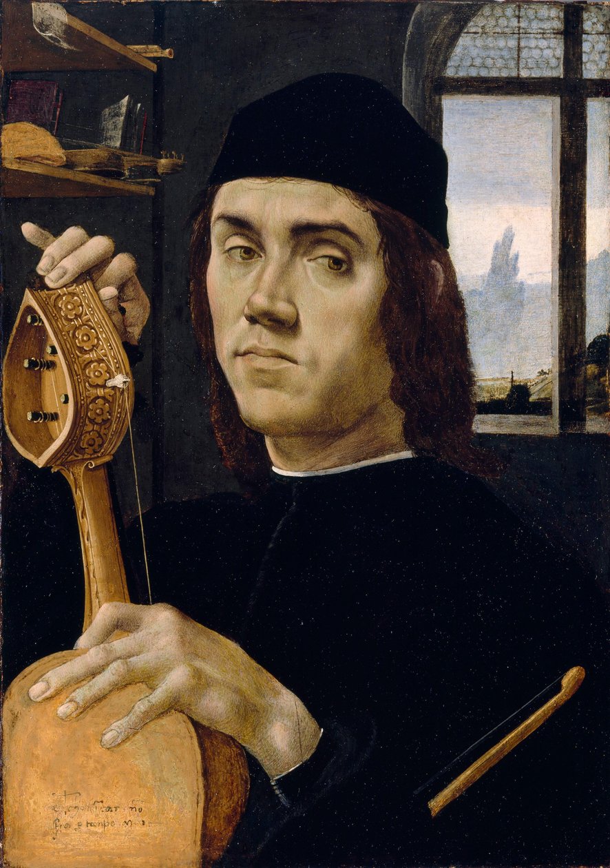 Porträt eines Musikers von Filippino Lippi