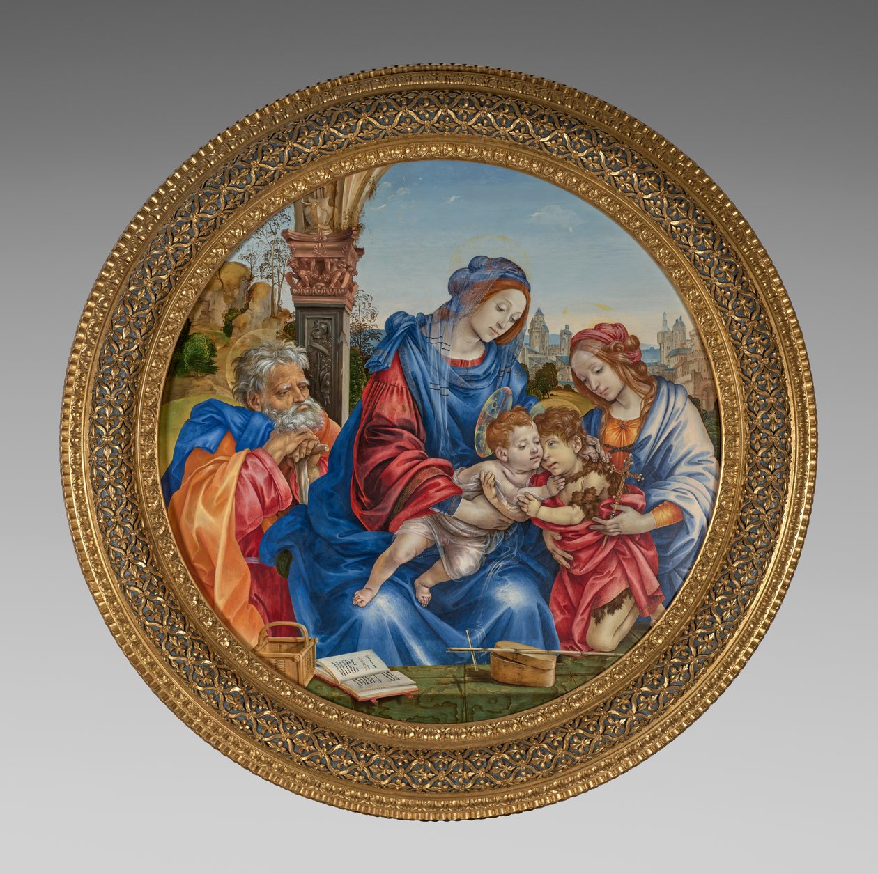 Die Heilige Familie mit Johannes dem Täufer und der Heiligen Margareta von Filippino Lippi