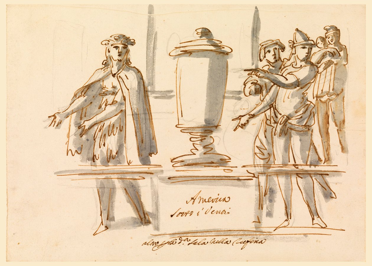 Allegorie von Amerika, Dekoration für den Salon von Kardinal Falconieri in Frascati von Filippo Marchionni