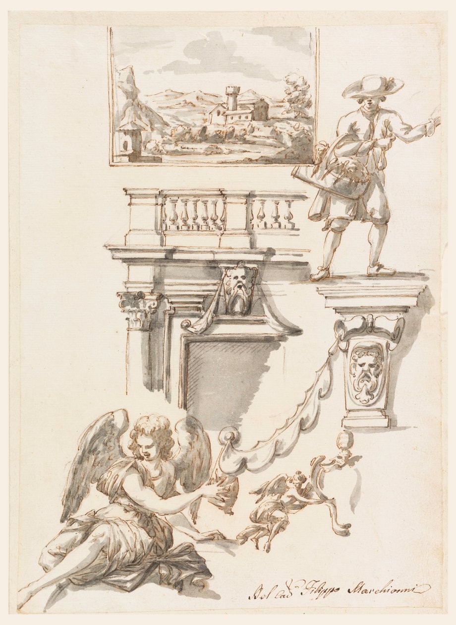 Architektur- und Figurenstudien von Filippo Marchionni