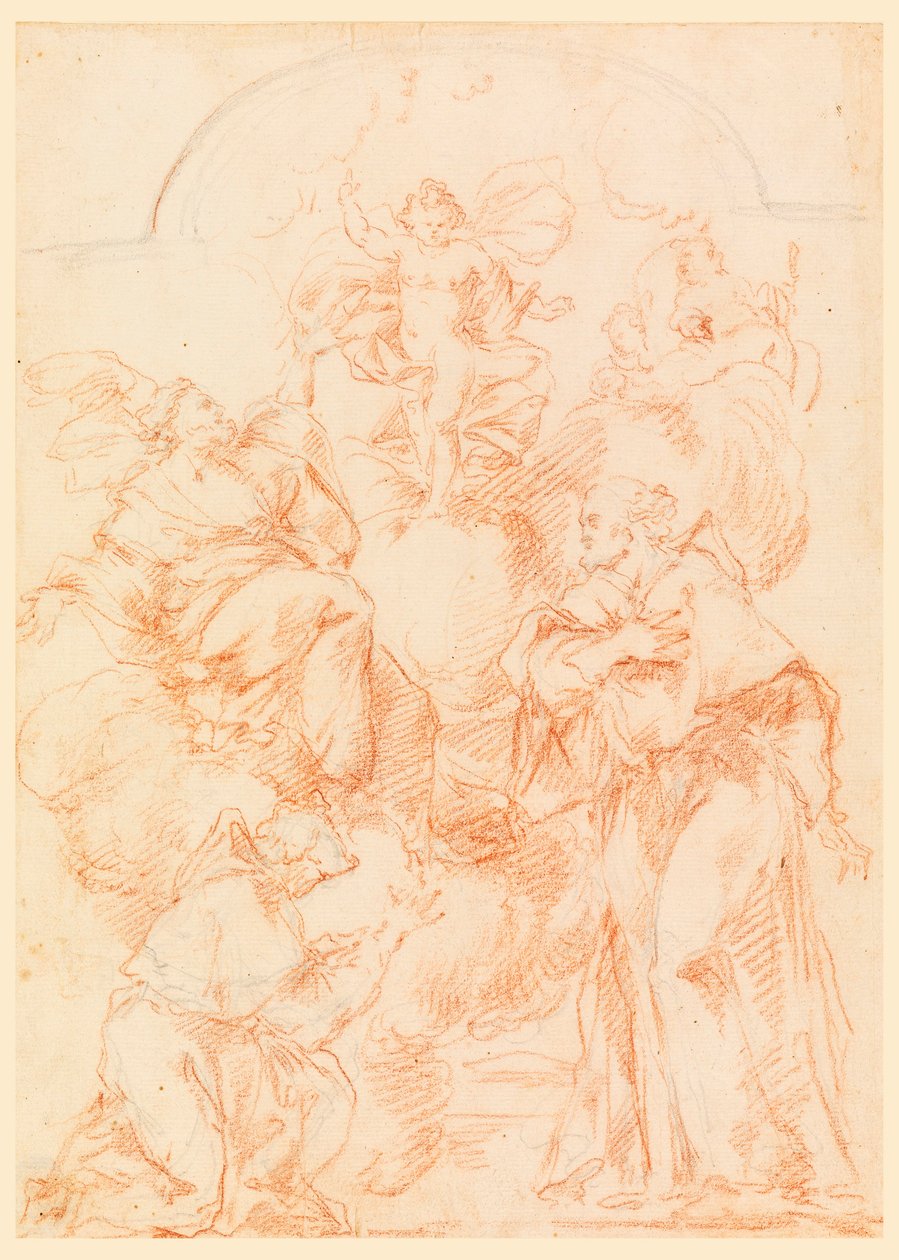 Zeichnung, Studie für ein Altarbild mit Christuskind, 1750–1800 von Filippo Marchionni